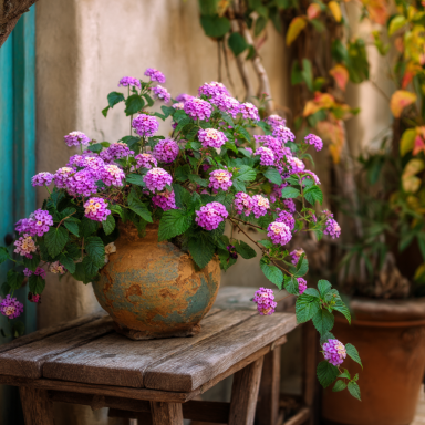 Trailing Lavender Lantana Camara Flowers-Natural Mosquito Repellant Garden-Attract Hummingbirds & Bu